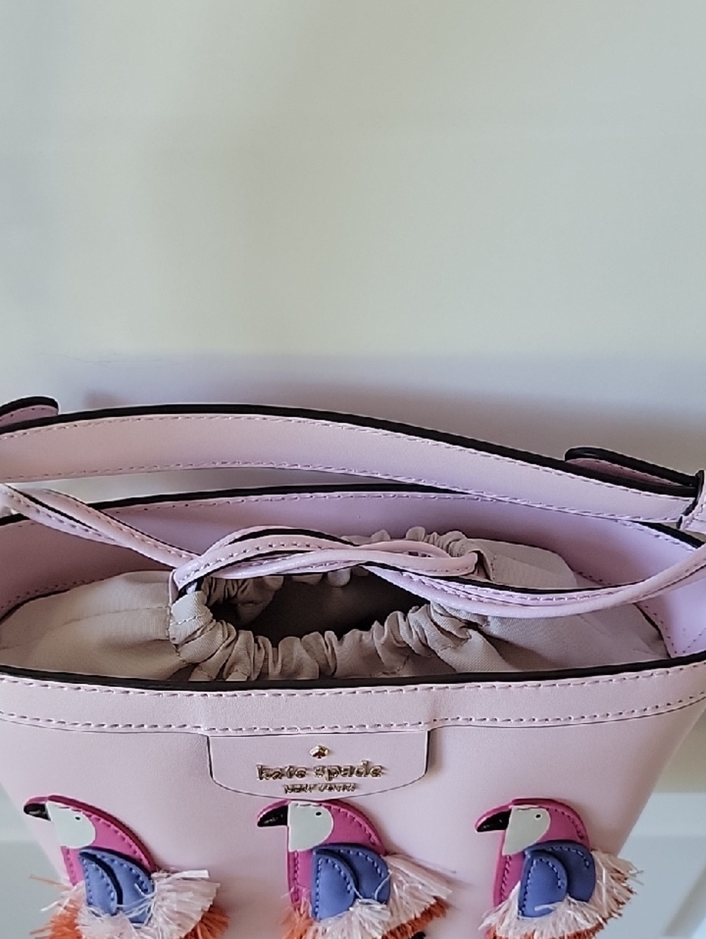 kate spade Pippa Flock Party Small Bucket Bag With 3 Parrot Applique - Picture 4 of 16